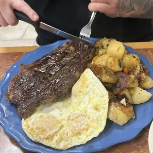 Steak and eggs