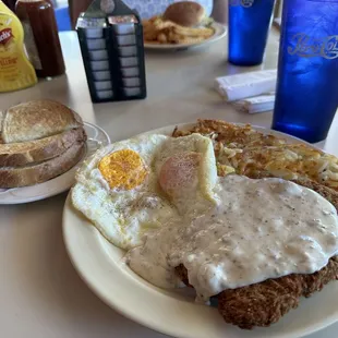 Chicken fried steak &amp; eggs