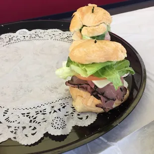 This is Roast Beef Croissant Sadwiches, but we also had Turkey and Ham Crossaint Sandwiches