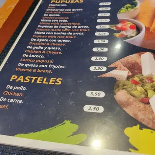 a menu for a mexican restaurant
