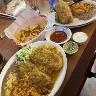 Combo #2 (Chili Relleno & Tamale), and a chimichanga