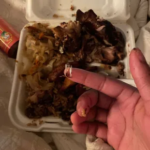 A piece of plastic in my stew chicken.