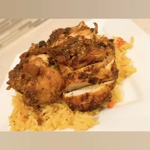 Fried Chicken with Yellow Rice