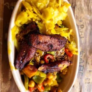 Vegan bowl with plantains!