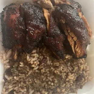 Jerk Chicken with Peas and Rice