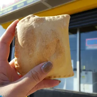 Chicken patty and storefront