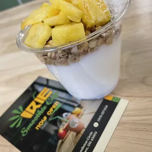 Coconut pineapple parfait cup