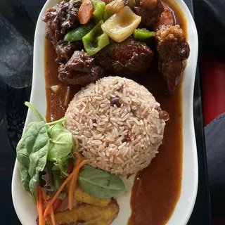 Brown stew Chicken.