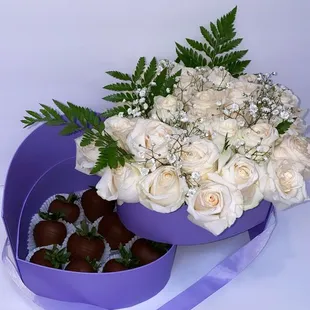 Purple heart shaped luxury box