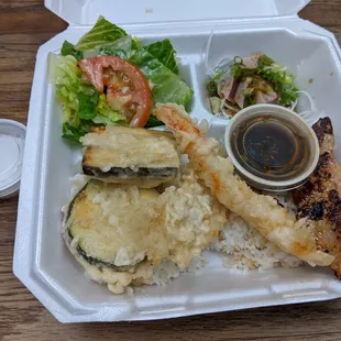 Bento (haupia on the left)