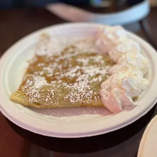 a plate of crepes
