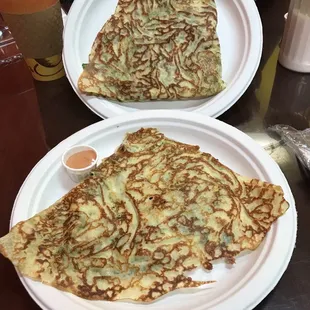 Breakfast and vegetarian crepe