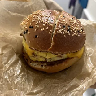 Eggel with bacon &amp; American cheese