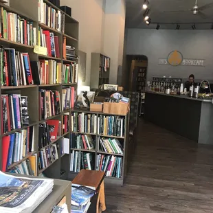 Delightful cafe with tons of books