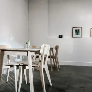 a table and four chairs