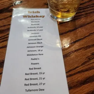 menu