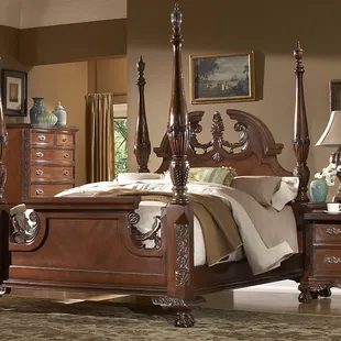 Queen or King Tall Poster bed in rich cherry finish