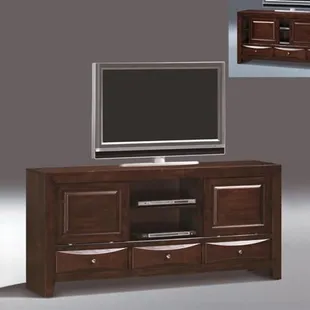 Large 62" TV Media console espresso with sliding door.