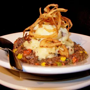 The Irish Tavern makes a mean Shepherd&apos;s Pie. Stop in to try it any time of day!