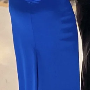 Satin floor-length gown...wonderful alteration job!