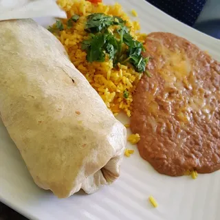 Shredded beef burrito