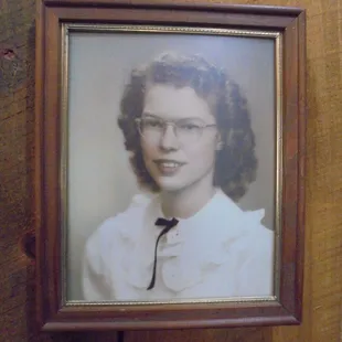 A vintage photo of Irma, namesake of the cafe.