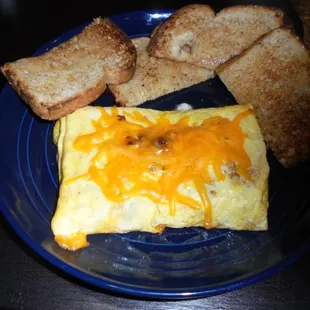 My friend&apos;s western omelet with toast.