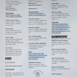 Lunch Menu items available all day