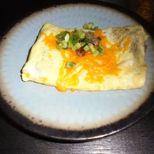 Meat &amp; cheese omelet.