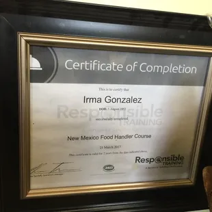 certificate of completion