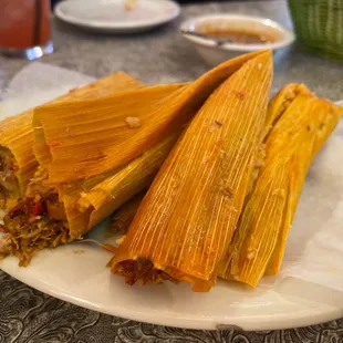 a plate of tamales