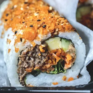 Meat Lover Sushi Roll.