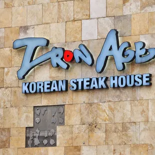 a sign for a korean steak house