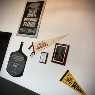 a variety of items on the wall