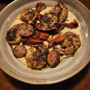 Shrimp &amp; grits w/andouille sausage