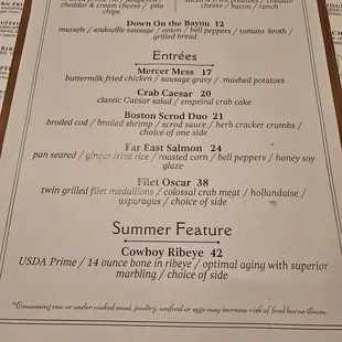 Here is the specials of the day