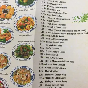 Lunch special combination platters.