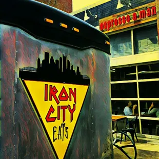 a sign on the side of a building