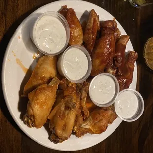 Order of Buffalo and BBQ wings large $20