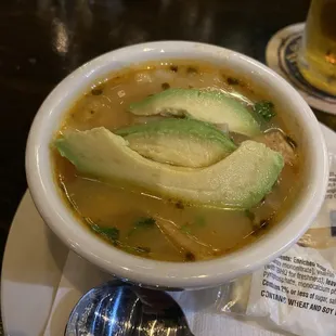 Chicken tortilla soup cup was so good with crackers. $6 check it out