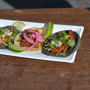 two tacos on a plate