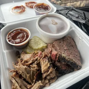 a tray of food