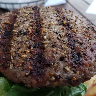 Close up of Impossible burger ($11). Decent but nothing special.