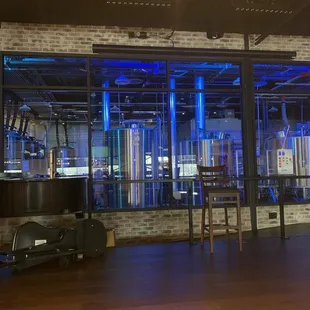 the interior of a brewery