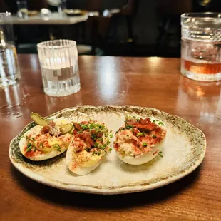 Lobster deviled eggs