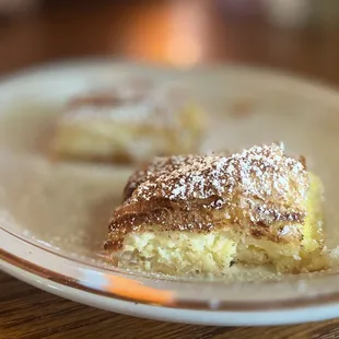 two pieces of cake on a plate