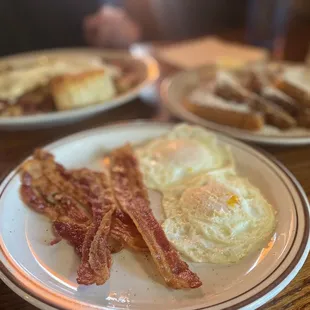 bacon and eggs on a plate