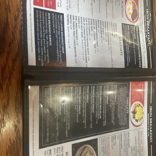 Just the first page of the menu