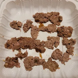 Ultra tough gristle I could not swallow. This is all thoroughly chewed because I wanted to be able to eat it.