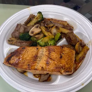 My salmon &amp; steak combo